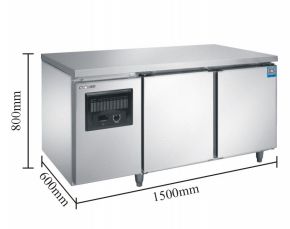 1.5米冷冻工作台商用厨房大容量暗管/双温/铜管1500*600*800mm