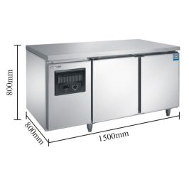 1.5-meter freezer workbench for commercial kitchen, large-capacity freezer cabinet, concealed pipe/freezer/copper pipe 1500*800*800mm Specification image