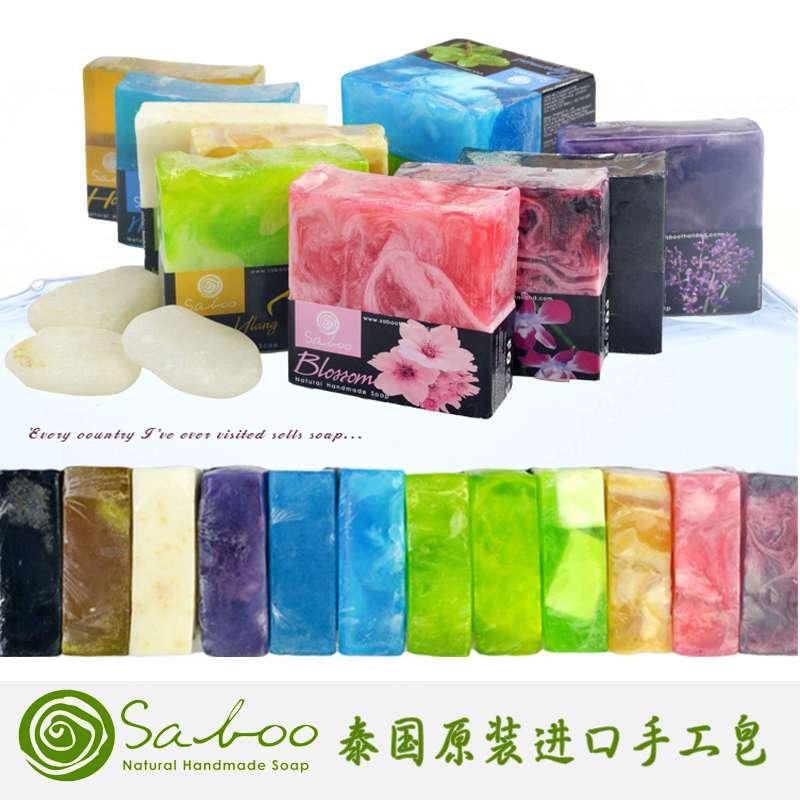 SABOO泰国手工皂精油香皂 天然全身亮白洗脸肥皂原装进口正品图