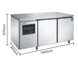 1.8-meter freezer workbench, commercial kitchen, large-capacity freezer, concealed pipe/freezer/copper pipe, 1800*800*800mm Specification image