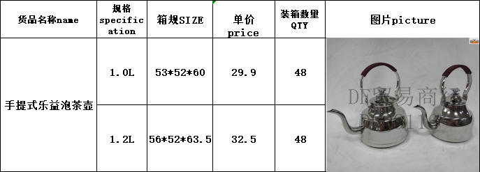 DF99116      手把式乐益泡茶壶  不锈钢泡茶壶 厨房酒店用品    DF TRADING HOUSE详情6