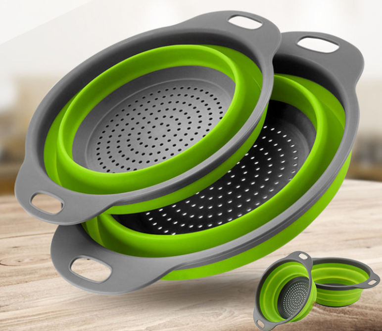 可折叠沥水篮圆形沥水伸缩折叠水果篮厨房工具洗菜蓝详情图7