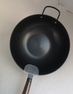 Genuine stainless steel wok, uncoated gas-nitrogen wok, gift wok, stir-frying king wok details Picture