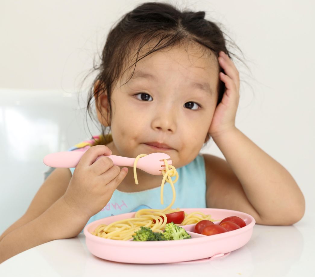 Silicone baby fork full figure