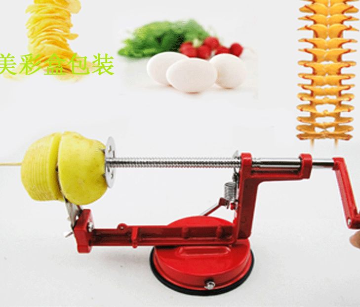 Household kitchen tools Potato cutter Hand operated potato tower machine Household items snack tools