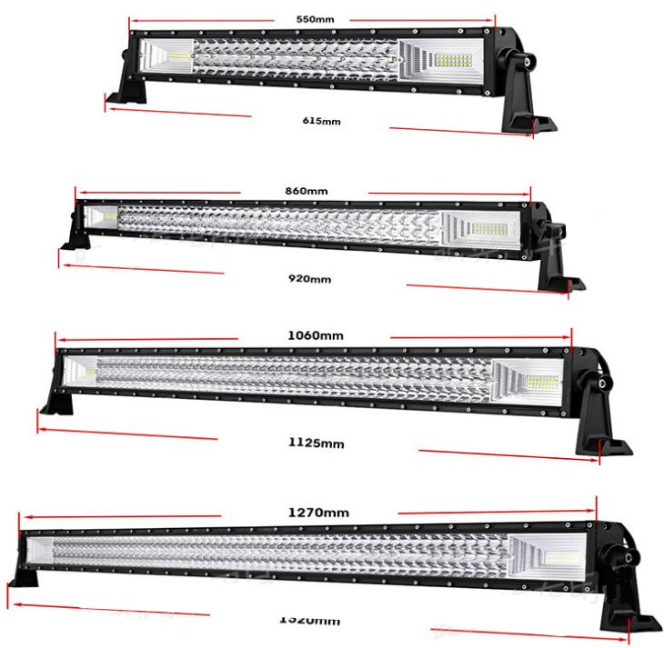 Hummer three-row long bar auto light 12V-60V aluminum bar AUTO OFF-road vehicle front lighting retrofit light
