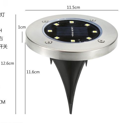 Jiu Gen  flashlight 8LED solar garden buried lamp waterproof stainless steel park villa lighting lawn lamp thumbnail
