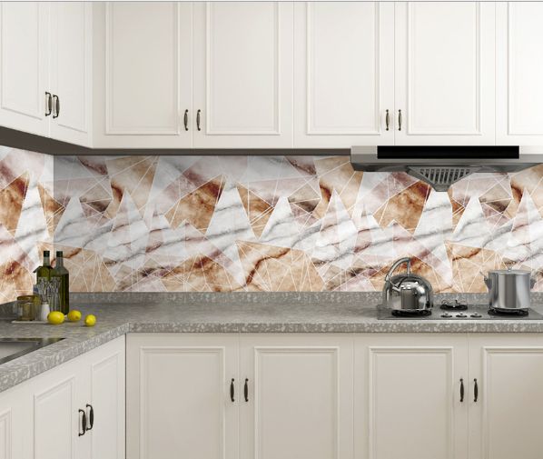 Oil smoke proof wallpaper High temperature resistant thickened wall wallpaper waterproof self-adhesive paper