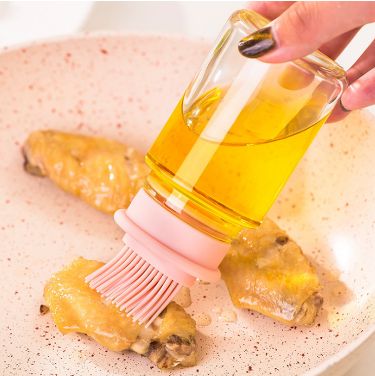 High temperature resistant silicone oil brush oil bottle set silicone barbecue oil bottle brush silicone oil brush barbecue oil brush