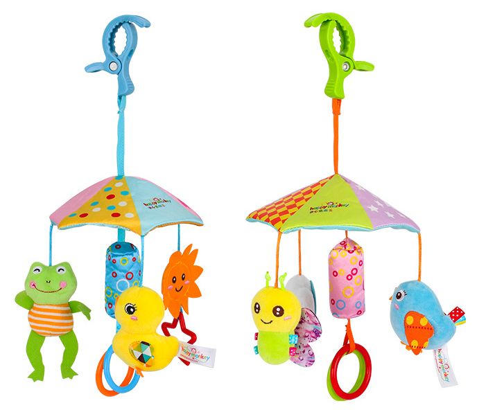 Music spinning baby toy stroller pendant umbrella canopy design baby bed bell