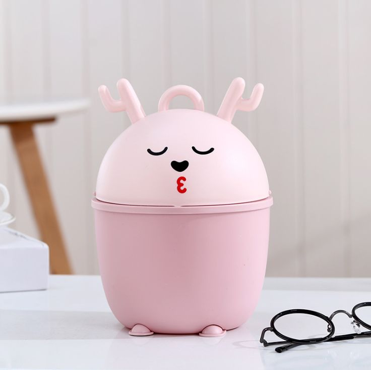 Cartoon Deer compact desktop multi-functional trash can details Picture