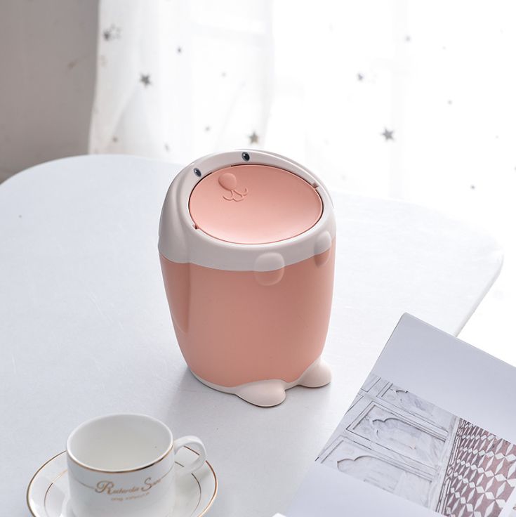 Cartoon little white rabbit desktop trash can details Picture