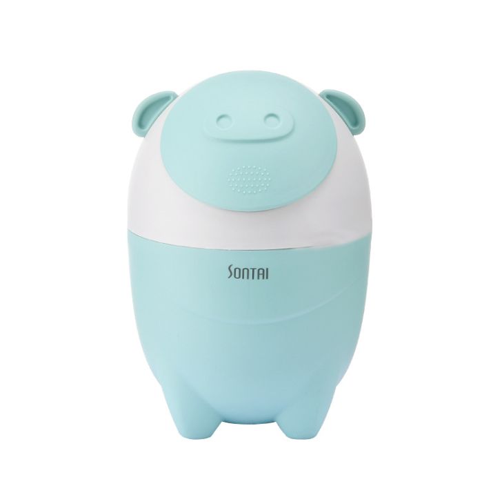 Creative cartoon cute pig desktop trash can, push-type large-capacity multi-functional compact classified trash can Item Picture