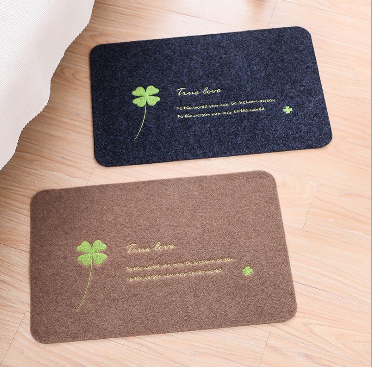 Home four-leaf clover floor MATS, anti-slip dust-removing MATS, fleece foot MATS, bathroom and kitchen printed anti-slip MATS Specification image