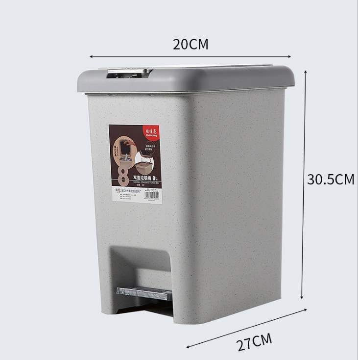 8L10L15L20L30L小号高级垃圾桶手按脚踏两用客厅有盖带内桶塑料厨房卫生桶详情2