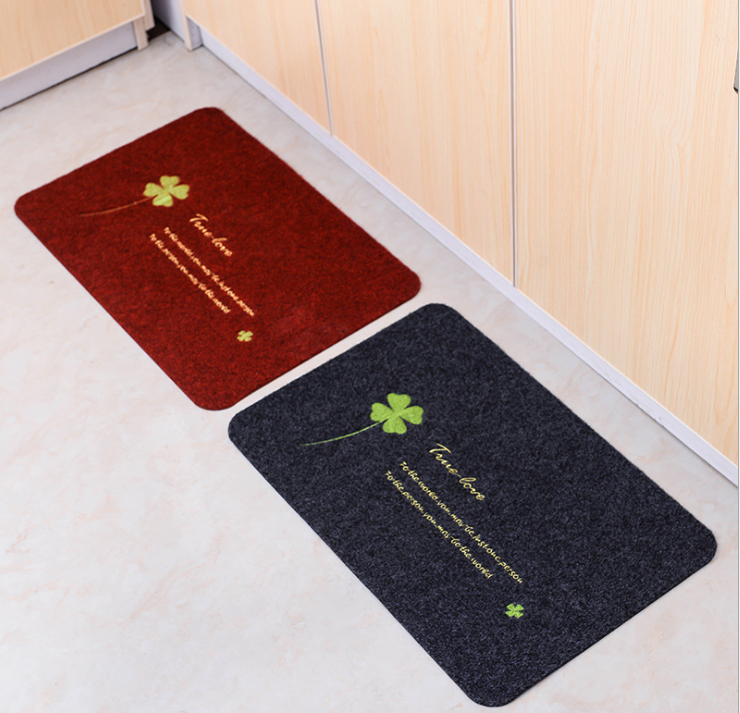 Home four-leaf clover floor MATS, anti-slip dust-removing MATS, fleece foot MATS, bathroom and kitchen printed anti-slip MATS detail image 4