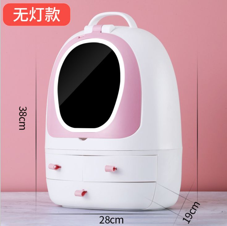Internet red cosmetics storage box Tiktok with mirror dust table vanity lipstick skin care shelf