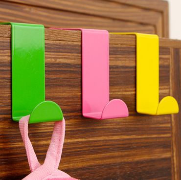 创意不锈钢门背挂钩 免钉橱柜门后金属杂物挂勾 无痕毛巾挂 2个装仅供外贸外销