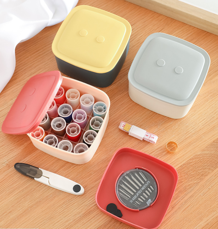 Portable sewing box set, double-layer magnetic needle sewing box, household sewing accessories sewing bag storage box detail image 1