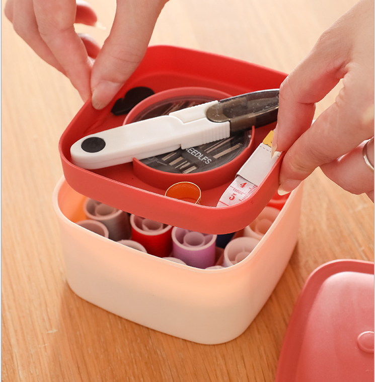 Portable sewing box set, double-layer magnetic needle sewing box, household sewing accessories sewing bag storage box detail image 3