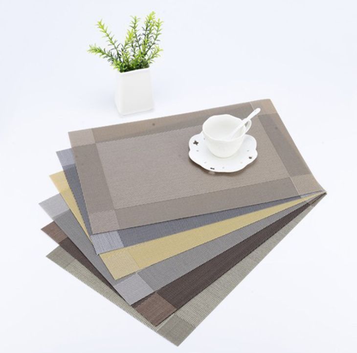 Placemat Wine Placemat PVC insulated coaster Teslinger Western placemat Wash Quick drying Striped photo frame PVC placemat