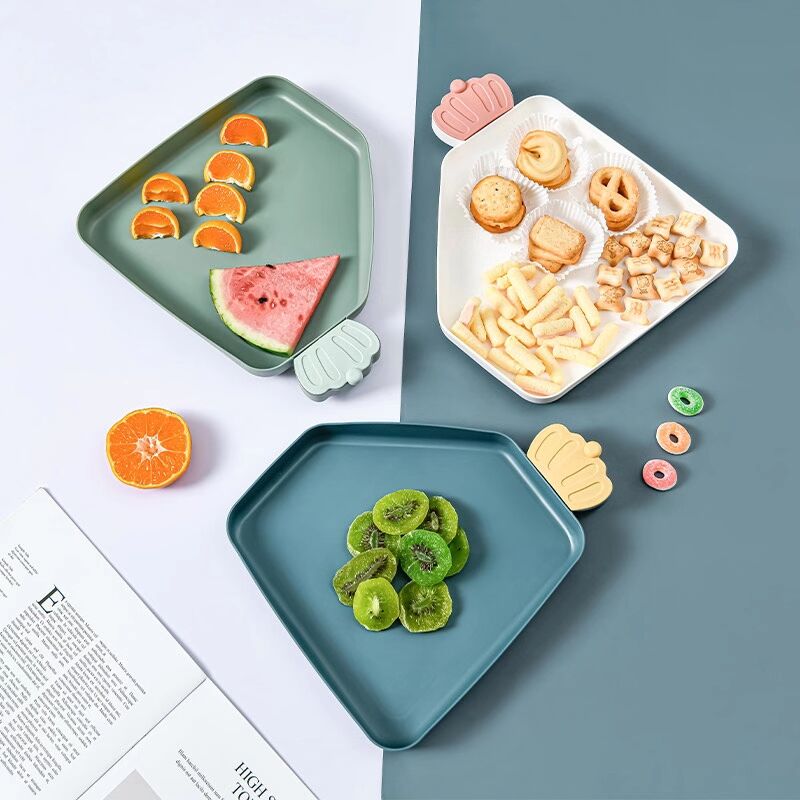Creative diamond-shaped fruit plate, European-style home living room dried fruit plate, sunflower seed snack candy fruit plate, plastic plate 22T, 36 brick and stone plate full figure