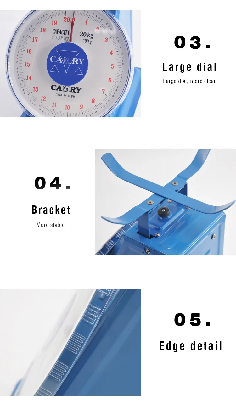 CAMRY Xiangshan SP-20 degree platform scale with stainless steel tray, mechanical spring scale, single and double scale, 20KG/LBS detail image 5