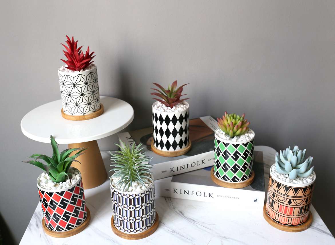 Wholesale of Hanlv artificial succulent plant potted bonsai sets detail image 10