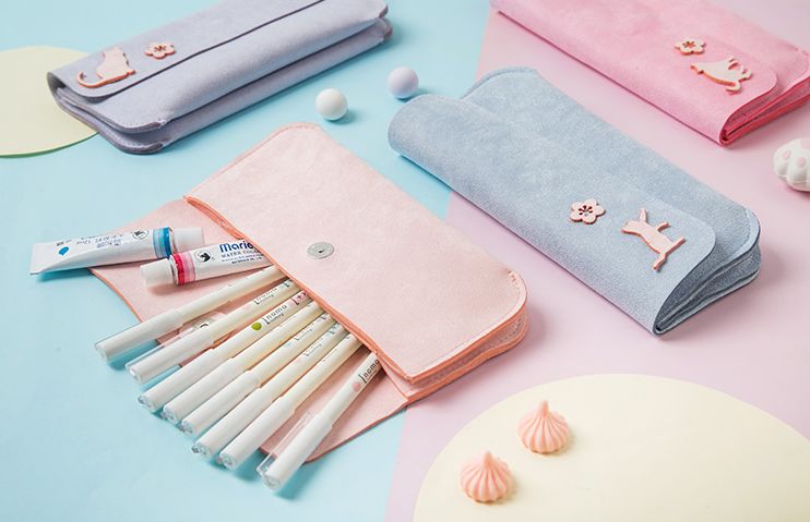 Creative pen bag gift box set for Class Two of Year Three Students Pencil box for girls cute stationery bag Pencil box pen bag Q