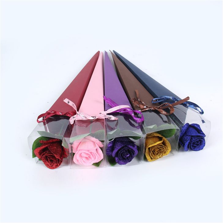 Torch, single gold foil flower head, Christmas and Valentine's Day gift wholesale, soap, rose, single gift box, event opening small gifts