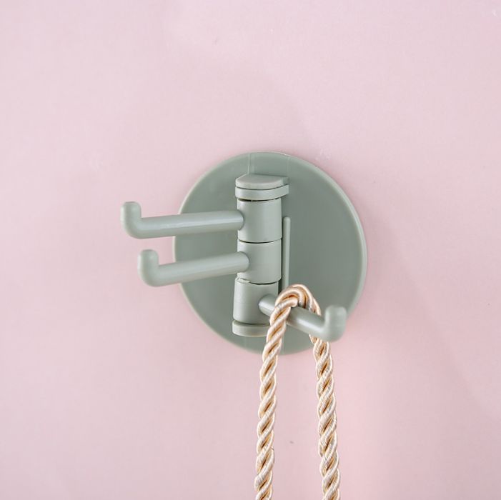 Bathroom kitchen traceless paste 3 branches rotary hook hook multi-function hook hook hook Item Picture
