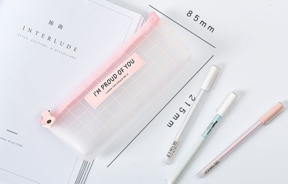 Creative Stationery pencil Bag Lovely transparent pencil bag simple creative high school examination pencil box small fresh male and female college students zipper large capacity pencil bag thumbnail