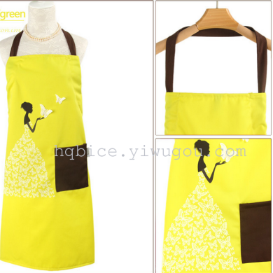 Korean Craft Beauty Butterfly Fashion Apron - Side View