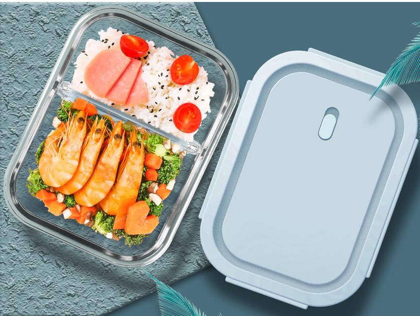 冰箱微波炉适用高硼硅玻璃保鲜（两格）饭盒学生党上班族午餐便当盒图