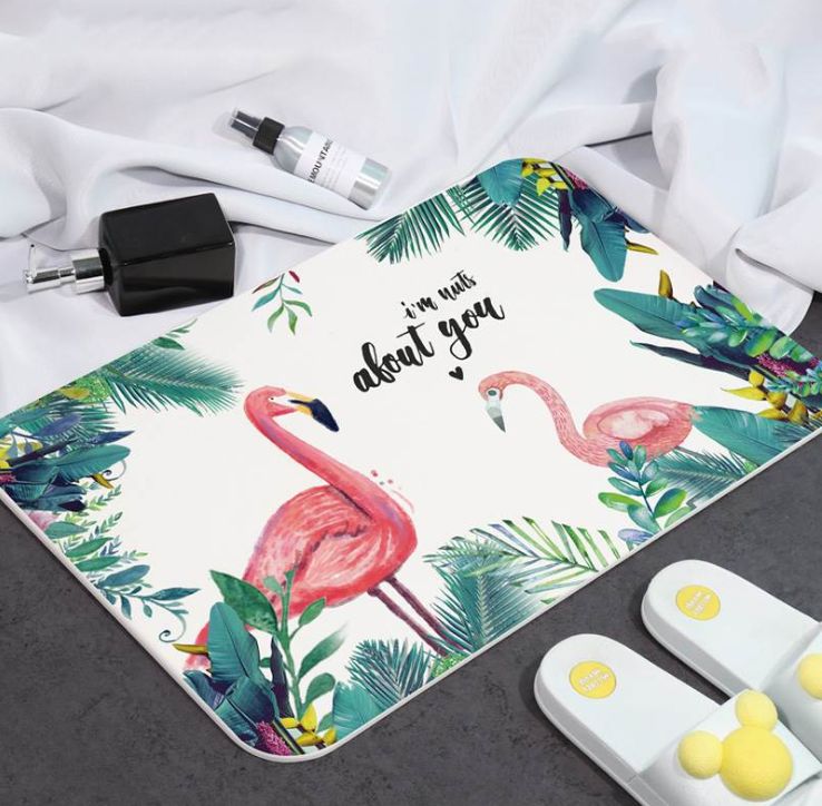 Diatom mud water-absorbing foot MATS, bathroom anti-slip MATS, quick-drying diatomite bathroom and bathroom door floor MATS, household cartoon. Only for foreign trade sales details Picture