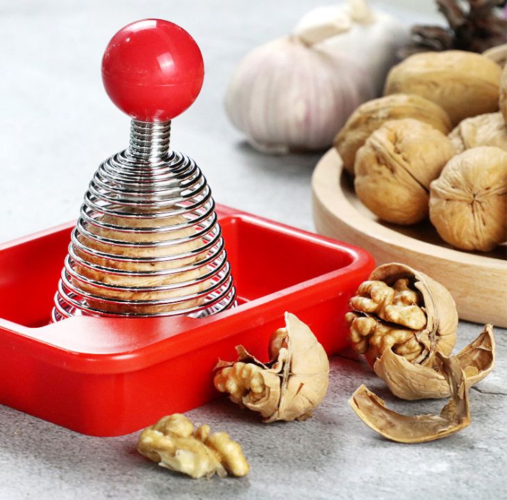 Size pecan clamp stainless steel spring home walnut opener Whole grain peeling nut shell crusher tool