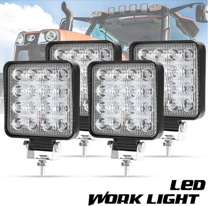 48W square auto lights 12-24V aluminum alloy 16LED auto OFF-road vehicle truck train front lighting retrofit light spotlights