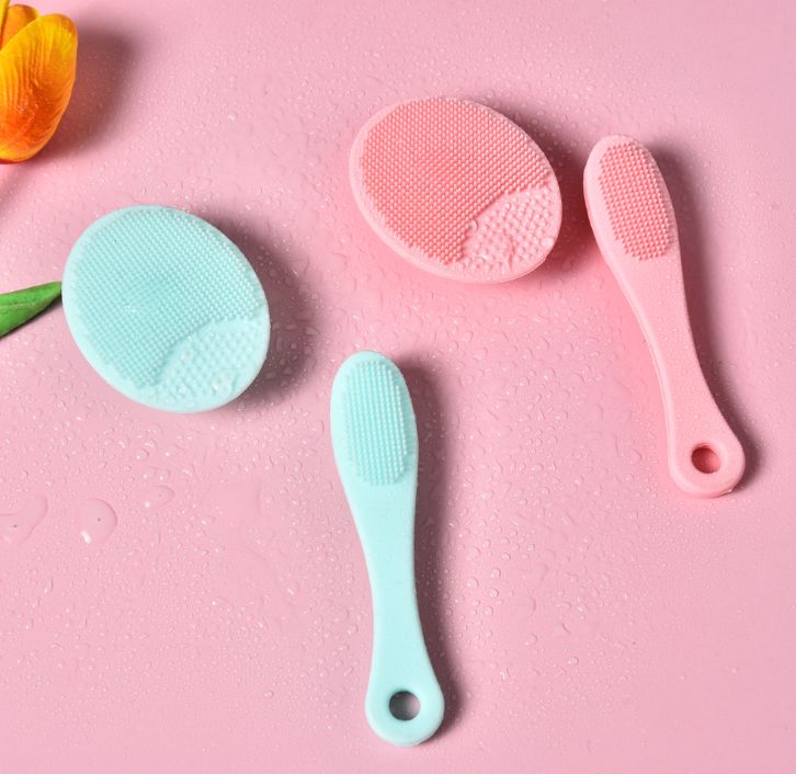 Silicone cleansing brush with handle Super Soft Water Drop Cleansing Brush Round blackhead cleaning brush set