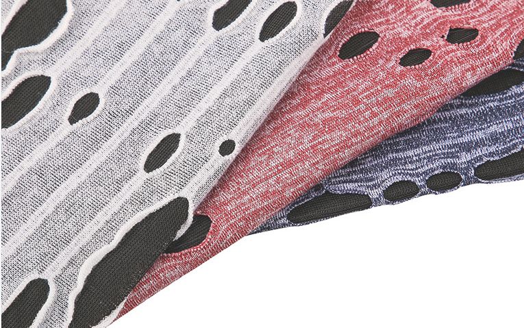 Tie-dyed double-sided water-soluble silk perforated beggar's smiling fabric is a popular knitted fashion women's clothing fabric details Picture