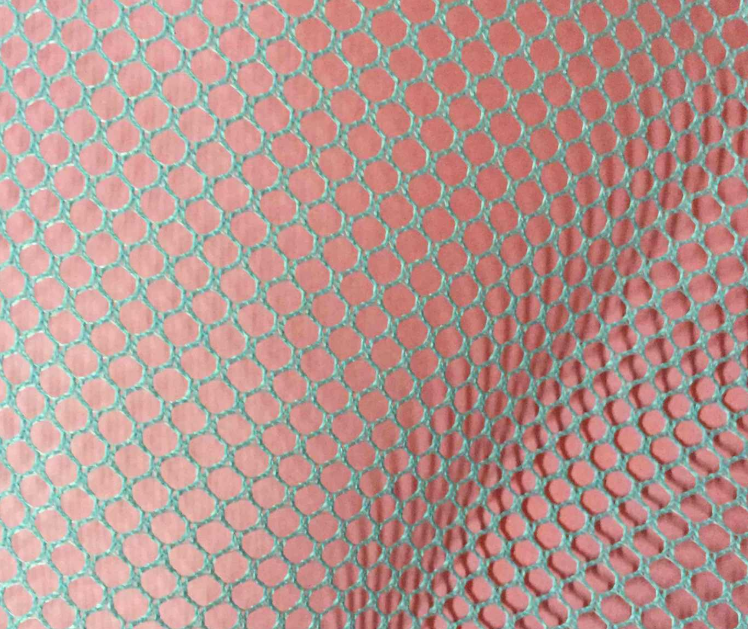 多彩有光渔网布 优质涤纶六角网眼面料详情图5