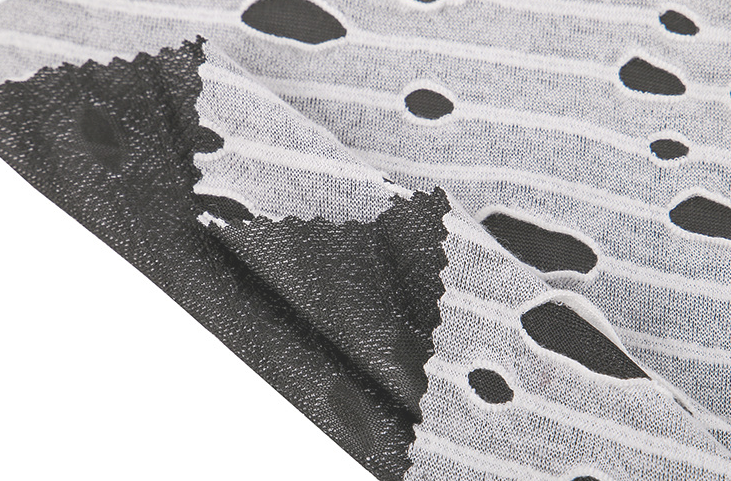 Tie-dyed double-sided water-soluble silk perforated beggar's smiling fabric is a popular knitted fashion women's clothing fabric detail image 6