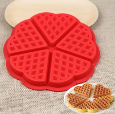 5 Even flower shape heart shape silicone waffle mold Muffin plaid pie oven baking mold