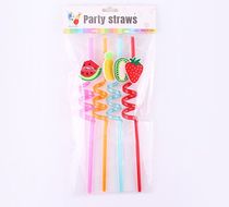 Watermelon straw pineapple straw kiwi fruit straw shape spiral cold drink straw