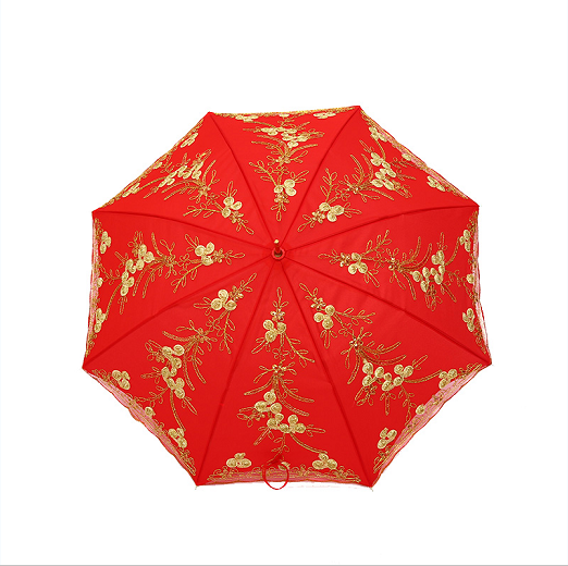 New wedding umbrella, Chinese-style wedding celebration umbrella, wedding bright red dowry umbrella, wedding supplies detail image 2