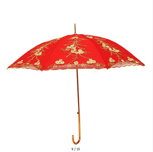 New wedding umbrella, Chinese-style wedding celebration umbrella, wedding bright red dowry umbrella, wedding supplies Specification image