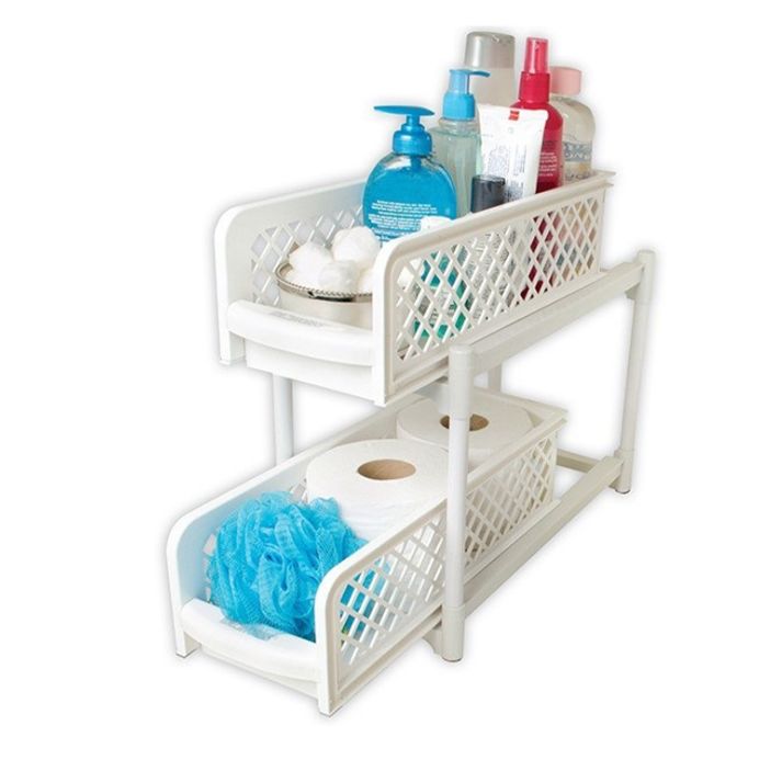 厨房浴室摆放架 portable 2-tier basket drawers 置物架详情图4