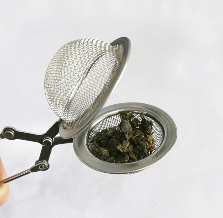 Stainless steel chain handle tea filter, tea strainer, tea strainer, tea ball handle, seasoning ball