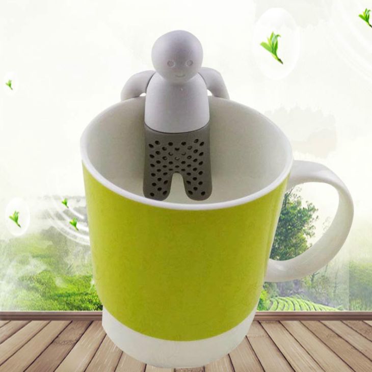 Mr. Tea strainer bath Man tea leak bag Creative silicone tea leak man tea