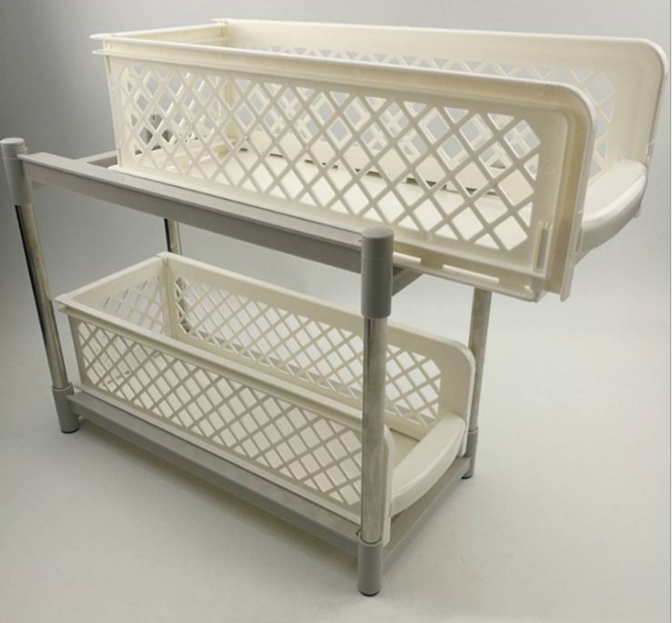 厨房浴室摆放架 portable 2-tier basket drawers 置物架详情图2