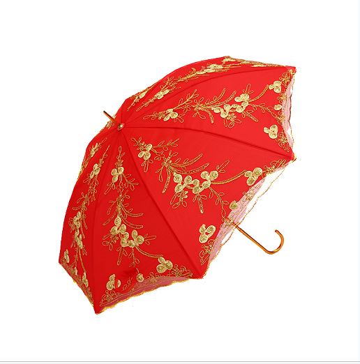 New wedding umbrella, Chinese-style wedding celebration umbrella, wedding bright red dowry umbrella, wedding supplies detail image 1